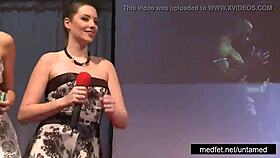 Female and male strippers perform undressing and dancing to tease the audience