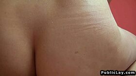 busty masseuse fucks stranger from public pov... oops