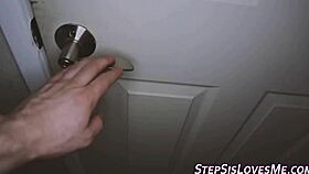 this teen girl was giving a pov blowjob and handjob, it was so hot