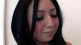 Busty emo teen poses at the mirror