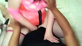 Watch my gf sucking in pink lingerie?