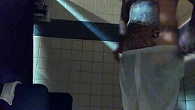 Is this tattooed white dick in the shower stroking too much?