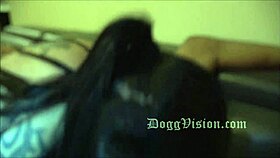 Bubble butt brunette slut takes double big black cock creampie after blowjob and ass licking