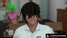 hentai sex university: busty teacher shows rough techniques to horny students