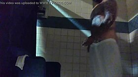 Is this tattooed white dick in the shower stroking too much?