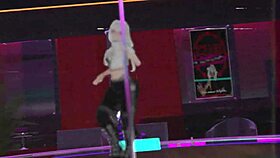 Vrchat user performs pole dancing moves