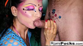 romi rain performs oral on big cock