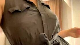 Young russian redhead dances seductively before camera