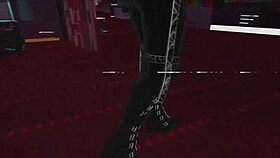 Vrchat user performs pole dancing moves