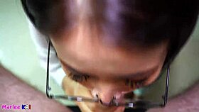 Boss gives facial to Asian office worker