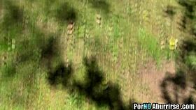 Relaxing university girls outdoors with sex, de-stressing in the sun 🌞.