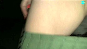 Watch this mature street whore shoving items into her shaved pussy on the run