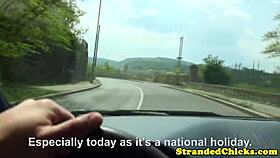 I picked up a young hitchhiker who paid with her pussy in the car.