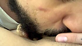 couldn't resist licking the latina maid's pussy