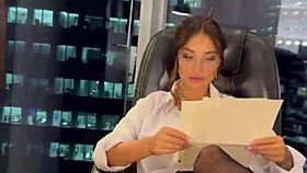 Lady boss Monika Fox, wanna join my naughty office fun after hours with me?