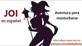 Sexy witch in role play with Spanish voice wants your semen through JOI.