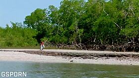 FUCKING a SEXY BRAZILIAN REDHEAD GIRL on the BEACH with WET PUSSY!