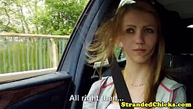 I picked up a young hitchhiker who paid with her pussy in the car.