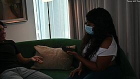 Thick Ebony Teacher Lets Student Grab Tits And Cum On Her While Getting Fucked