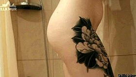 curvy girl with bubble butt masturbates in shower