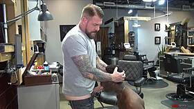 rocco steele pounds romance bareback in the barbershop, doesn't he?