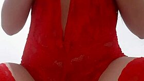 Teen in lingerie playing with her pussy