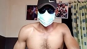 Hot nigerian guy wanking thrusting and showing his ass while home alone 😈