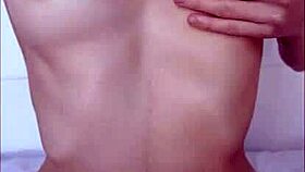 Hot stepsister with small tits gets drilled by massive cock in homemade clip