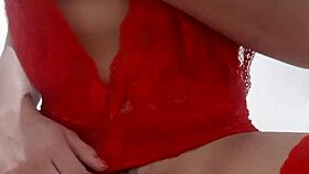 Teen in lingerie playing with her pussy