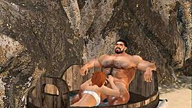 Handsome Mega Hunk Cam Heyward Receives Blowjob at Spa Retreat