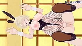 Mitsuki Bakugo and Kyoka Jiro and Izuku Midoriya in bunny girl INTENSE SEX - My Hero Academia Hentai