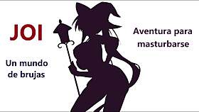 Sexy witch in role play with Spanish voice wants your semen through JOI.