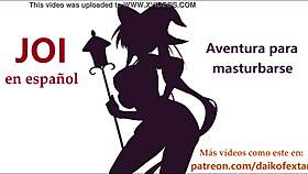 Sexy witch in role play with Spanish voice wants your semen through JOI.