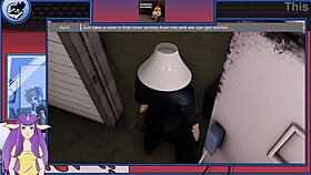 tmnt interviewing april o'neil in a cartoon setting