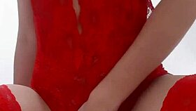 Teen in lingerie playing with her pussy