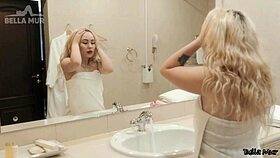 curvy girl with bubble butt masturbates in shower