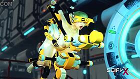 Horny futa android sucks dick then gets fucked