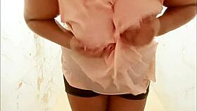 iranian milf bathing in the shower, sexy and alluring