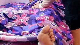 Student uses teacher as a tool and jumps on him until multiple orgasms and wakes him with moans