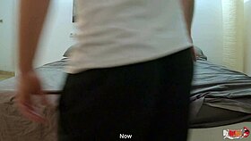 Stepmom Stuck in Bed Cleaning Stepson's Room Gets Ass Fucked with Swollen Wet Pussy Gaping