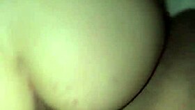 White amateur girl participates in scene bent over for action