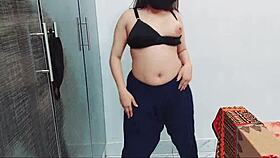 Pakistani girl does nude dance and striptease on live call