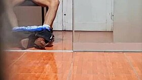 hidden cam captures cute argentinian secretary in miniskirt at uba