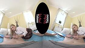 i'm doin' homework with blonde, but we end up fuckin' her ass