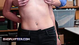 slim teen in uniform lets the officer fuck her to avoid jailtime