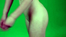 young brunette gymnast anna mostik spreading legs