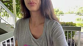 He Shoots His Cum On My Face In The Backyard