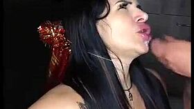 Latina stepmother celebrates birthday with taboo ass gift