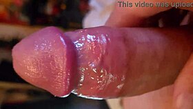 Tall nerd plays with his shaved cock