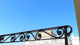 Italian star Priscilla Salerno meets a fan outdoors.